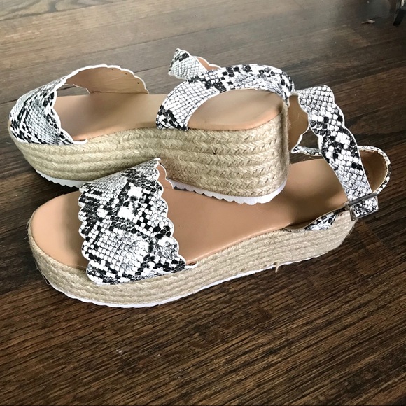 Shoes | Nwot Faux Snakeskin Espadrille Platform Sandals 8 | Poshmark